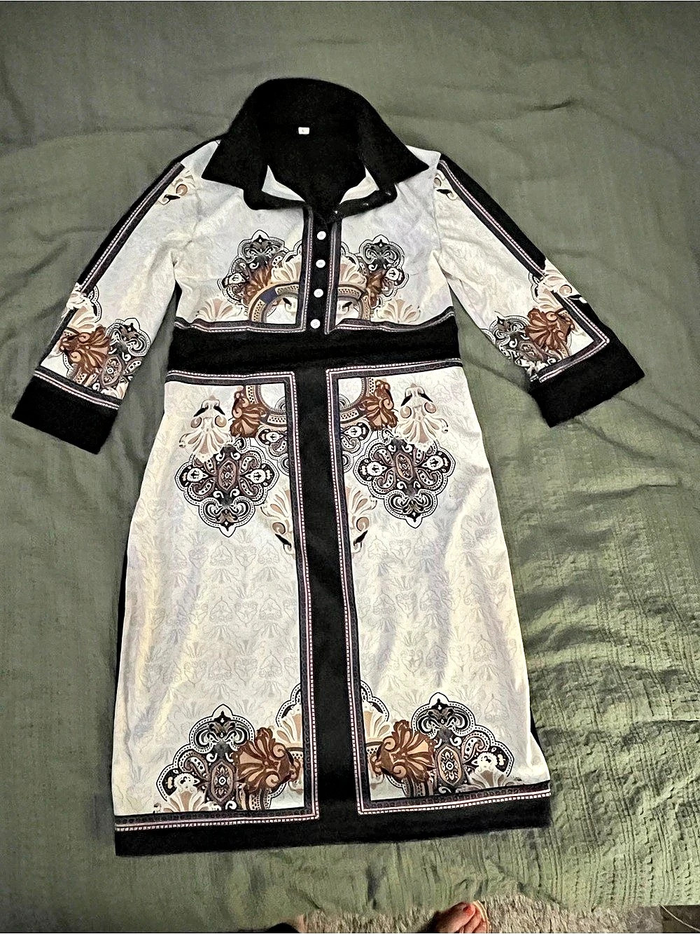 Paisley Print Midi Dress Size Large Like New